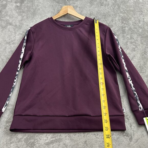 Nicole Miller Sport Sweatshirt Womens Small Purple Long Sleeve Crewneck Top - Picture 2 of 9